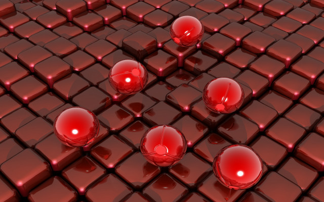 Red balls tiled floor raytracing free wallpaper - medium preview image