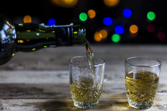 Wine pour bokeh glasses table free wallpaper - medium preview image