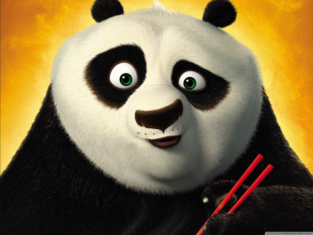 Panda bear chopsticks surprised yellow free wallpaper - medium preview image