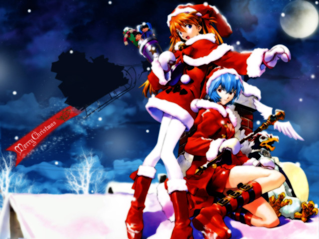 Anime couple red white outfits free wallpaper - medium preview image