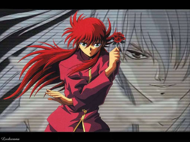 Woman red hair red rose free wallpaper - medium preview image