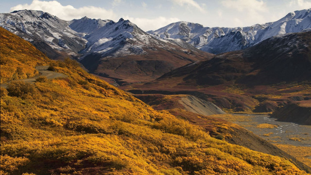 Scenic valley mountains river evening free wallpaper - medium preview image