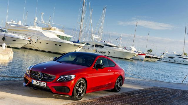 Red car marina boats yacht free wallpaper - medium preview image