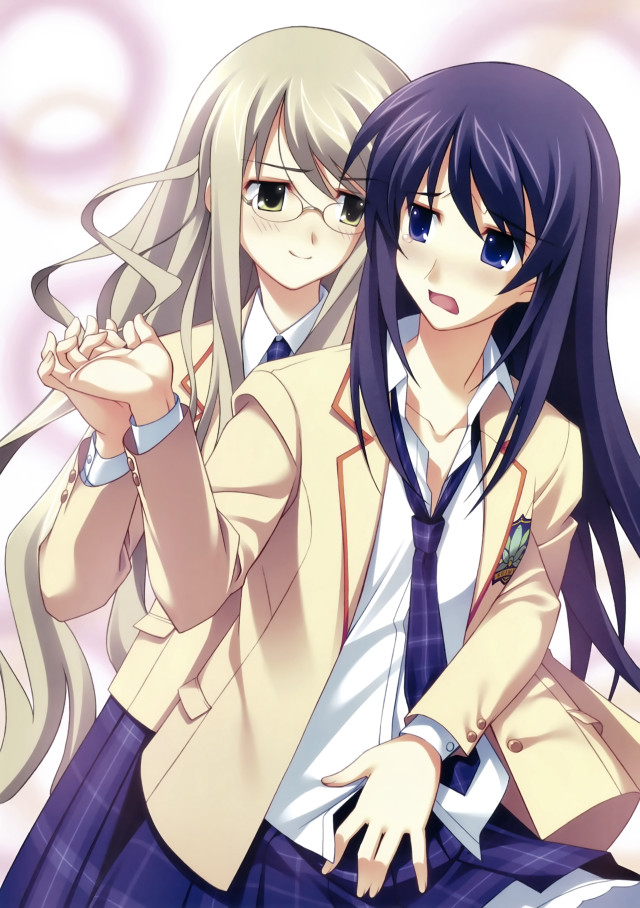 Anime girls longhair blueeyes schooluniform free wallpaper - medium preview image