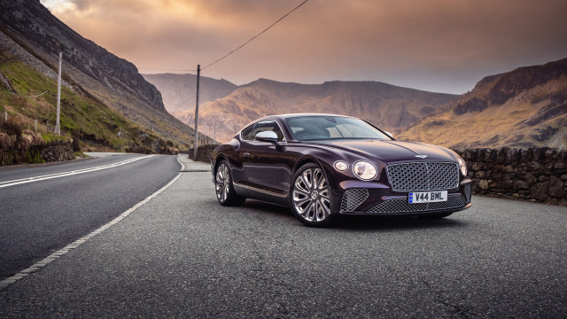Mountain road car cloudy sky free wallpaper - medium preview image