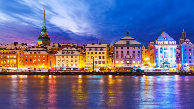 City skyline river night lights #23 free wallpaper - medium preview image