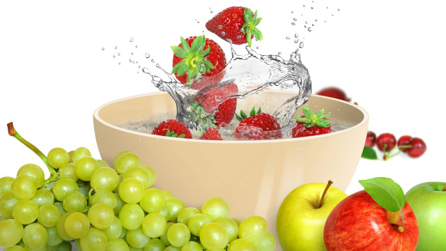 Fruit splash blueberry berries 3d free wallpaper - medium preview image