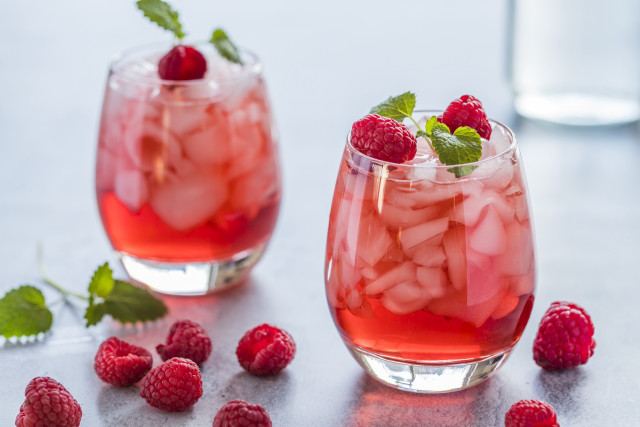 Raspberry ice glasses water berry free wallpaper - medium preview image