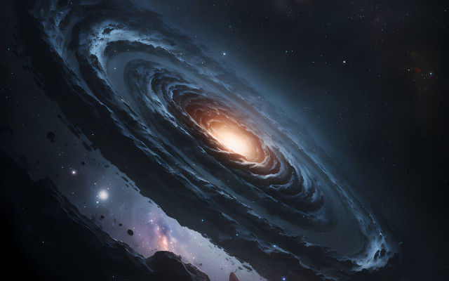 Spiral galaxy bright center stars #4 free wallpaper - medium preview image
