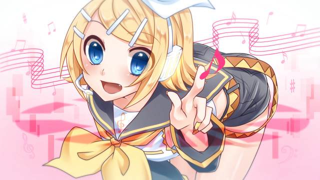 Blue eyes bow music manga free wallpaper - medium preview image