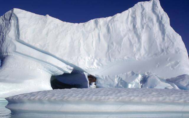 Iceberg man building ecological art free wallpaper - medium preview image