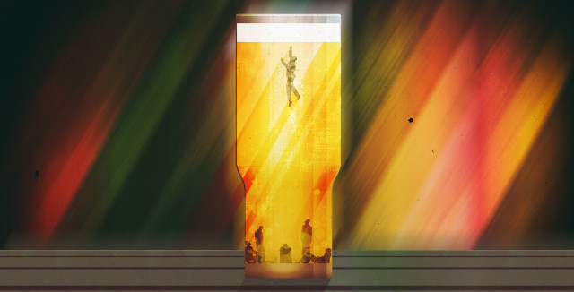 Tall vase cross colorful background free wallpaper - medium preview image