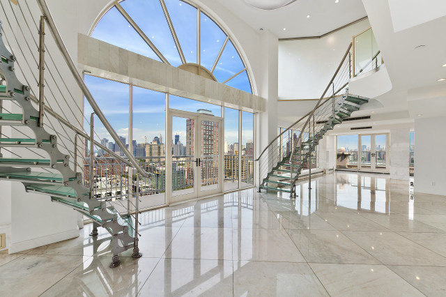 Spiral staircase modern room evelyn free wallpaper - medium preview image