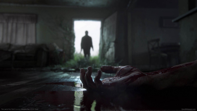 Man dark room bloody hand free wallpaper - medium preview image