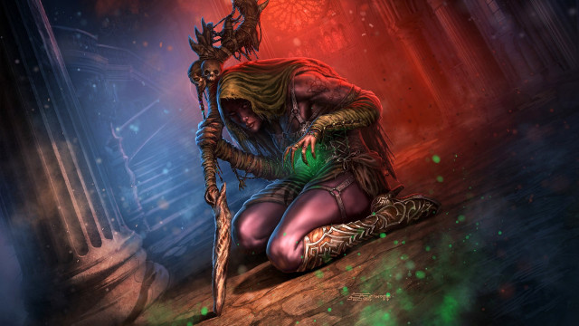 Woman kneeling green arrow demon free wallpaper - medium preview image