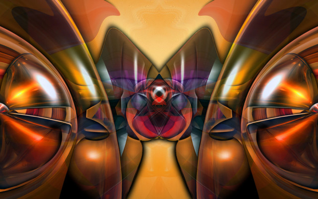 Red orange abstract biomechanical glowing free wallpaper - medium preview image
