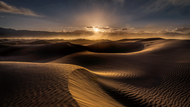 Desert sunset mountains sand dunes #2 free wallpaper - medium preview image