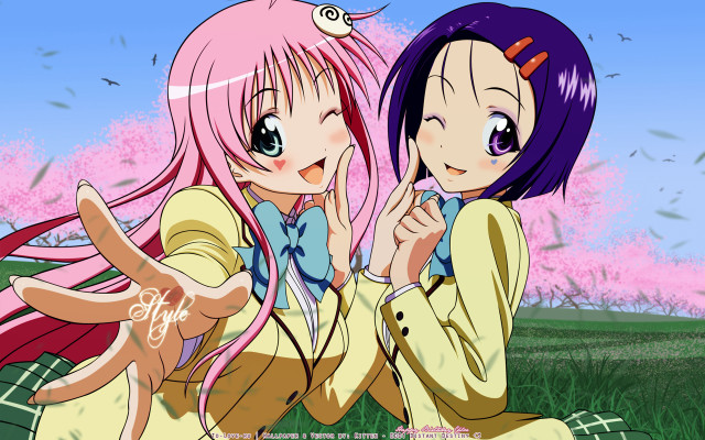 Pink hair blue eyes anime #4 free wallpaper - medium preview image