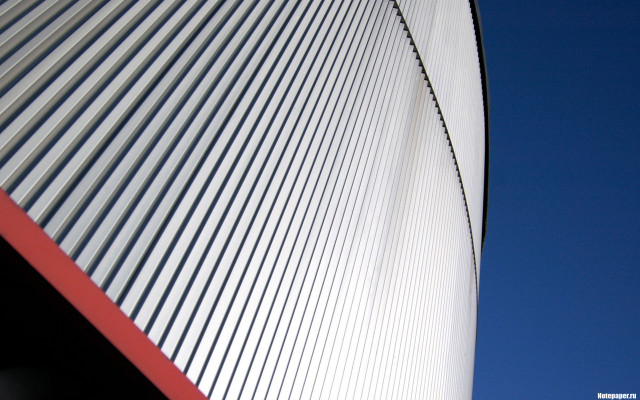 Red white building blue sky free wallpaper - medium preview image