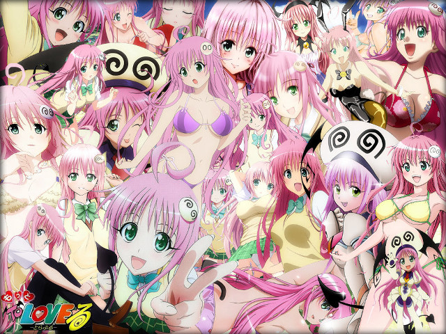 Anime girls pink hair green #2 free wallpaper - medium preview image