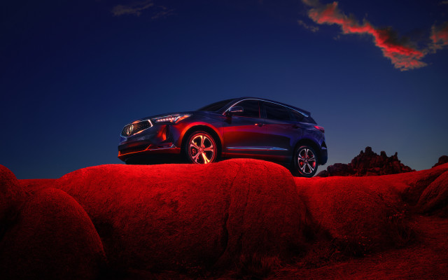 Red car desert night cloud free wallpaper - medium preview image