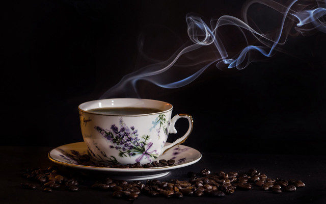 Coffee smoke beans stilllife black free wallpaper - medium preview image