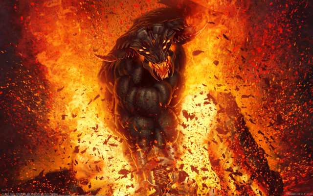 Demonic fire claws fiery wings free wallpaper - medium preview image