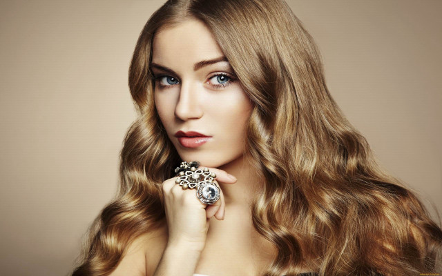 Woman long hair ring brown free wallpaper - medium preview image