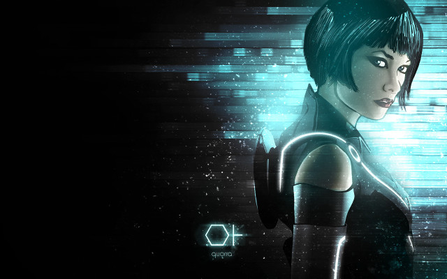 Futuristic woman cyberpunk space aurora free wallpaper - medium preview image