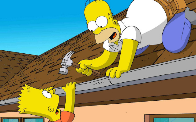 Cartoon character roof fix hammer free wallpaper - medium preview image