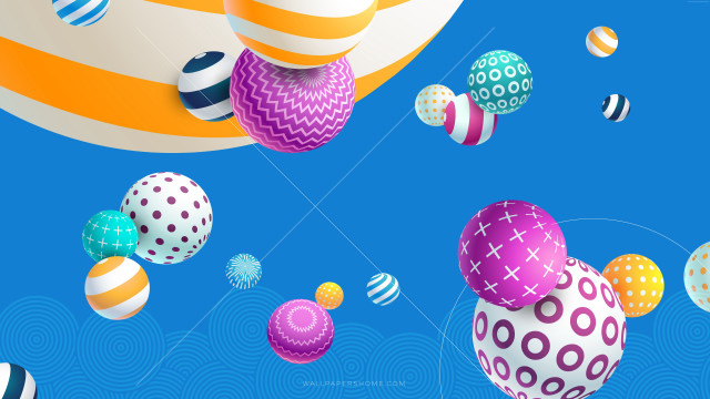 Floating balls blue sky geometric free wallpaper - medium preview image