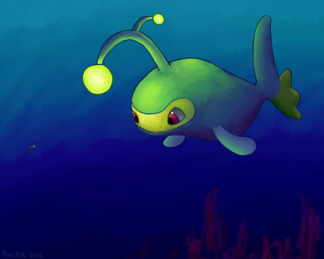 Cartoon fish light head swimming free wallpaper - medium preview image