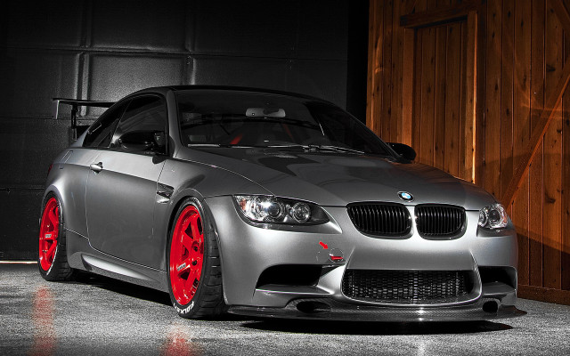 Silver car red rims garage free wallpaper - medium preview image