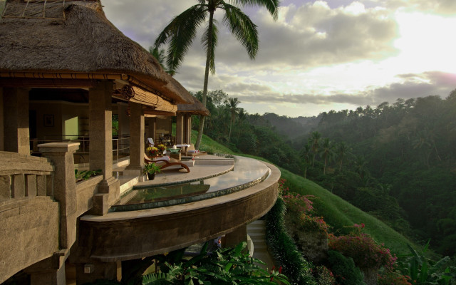 Balcony tropical forest mountain thatched free wallpaper - medium preview image