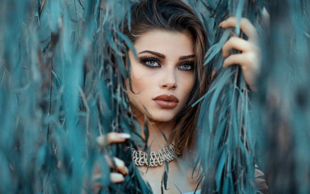 Blue eyes necklace hiding tree free wallpaper - medium preview image