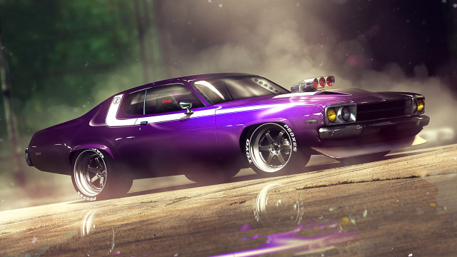 Purple car police light rain free wallpaper - medium preview image