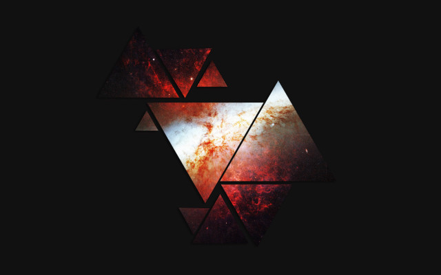 Space starfield triangle bauhaus puzzle free wallpaper - medium preview image