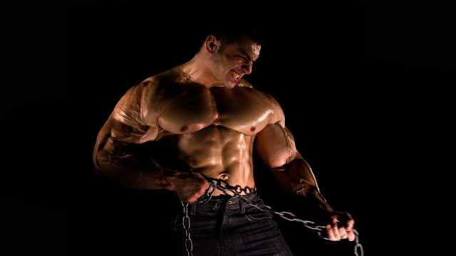 Muscular man chain waist strong free wallpaper - medium preview image
