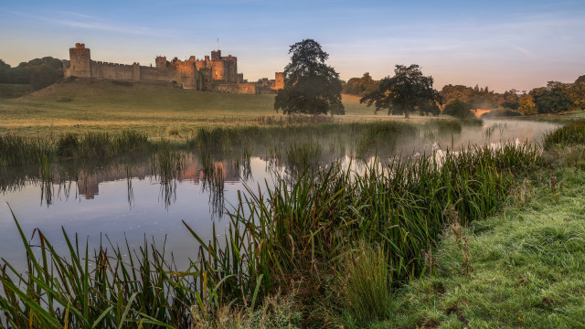 Castle lake grassy field arts #2 free wallpaper - medium preview image