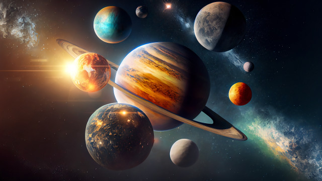 Solar system stars sun planet free wallpaper - medium preview image