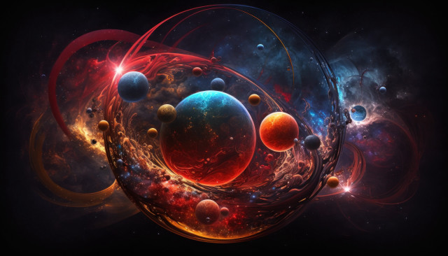 Space planets stars spiral moon free wallpaper - medium preview image