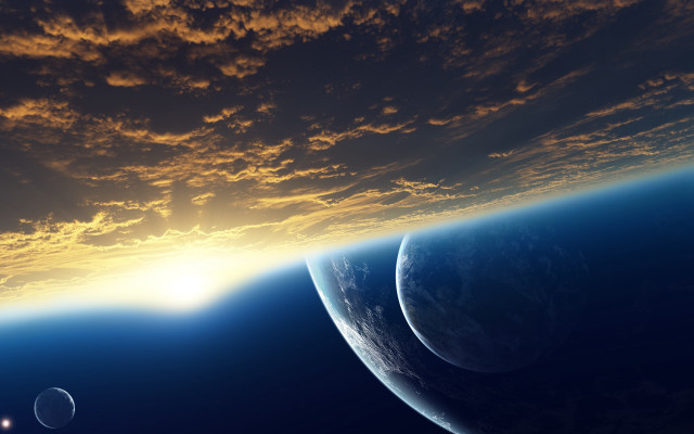 Earth space sky moon ocean free wallpaper - medium preview image