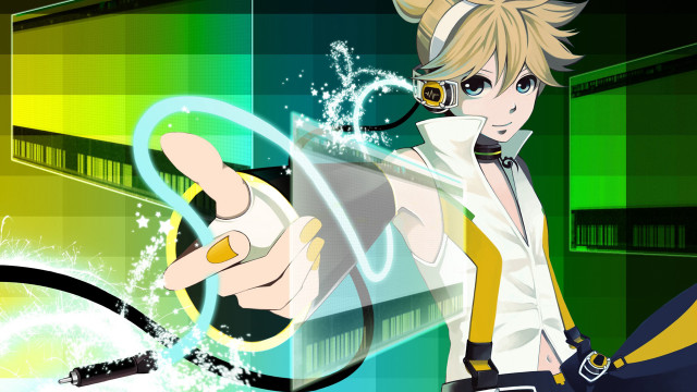 Woman holding phone pointing green free wallpaper - medium preview image
