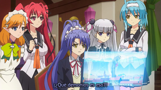 Anime girls mirror water caption free wallpaper - medium preview image