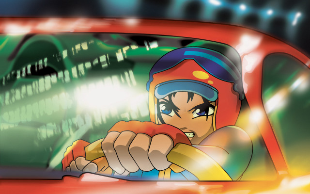 Cartoon character driving bright background #2 free wallpaper - medium preview image