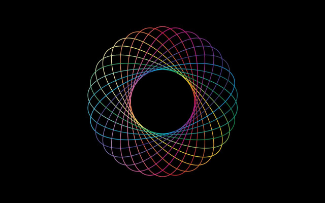 Colorful circle black background rainbow free wallpaper - medium preview image