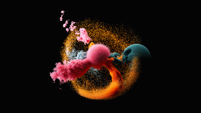 Colorful substance floating black background free wallpaper - medium preview image