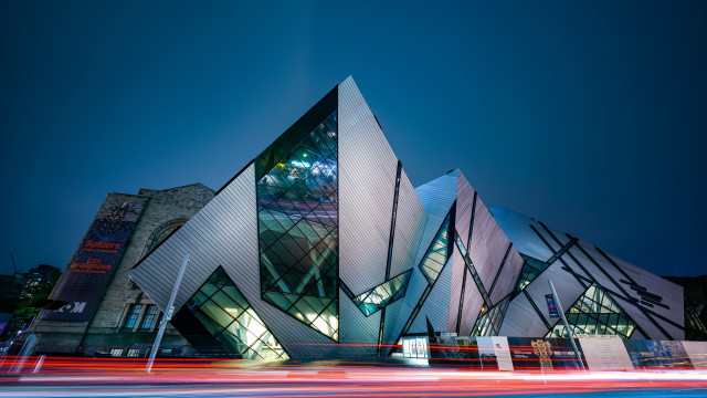 Triangular building night cityscape tokyo free wallpaper - medium preview image