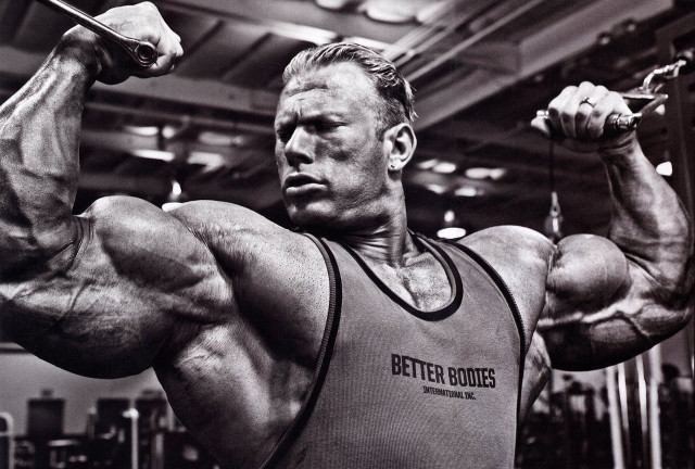 Muscular man flexing arms gym free wallpaper - medium preview image