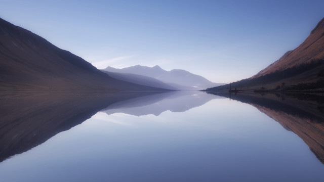 Lake mountains blue sky clouds #14 free wallpaper - medium preview image